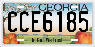 GA license plate CCE6185