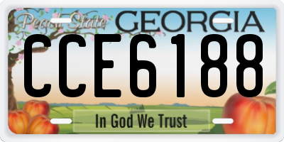 GA license plate CCE6188
