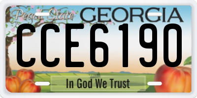 GA license plate CCE6190