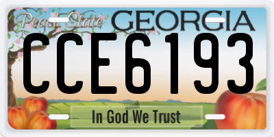 GA license plate CCE6193