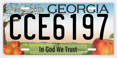 GA license plate CCE6197