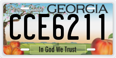 GA license plate CCE6211