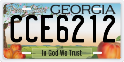 GA license plate CCE6212