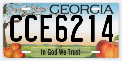 GA license plate CCE6214