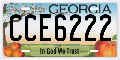 GA license plate CCE6222