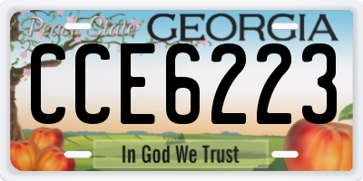 GA license plate CCE6223