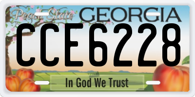 GA license plate CCE6228