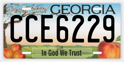 GA license plate CCE6229