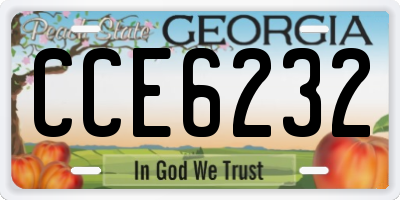 GA license plate CCE6232