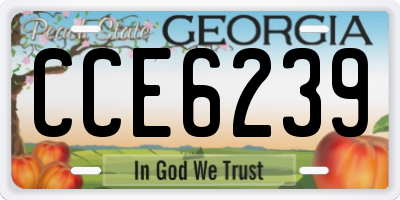 GA license plate CCE6239