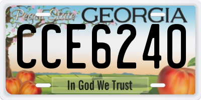 GA license plate CCE6240