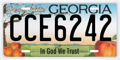 GA license plate CCE6242
