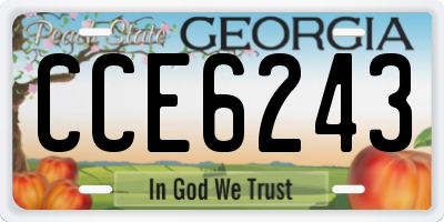 GA license plate CCE6243