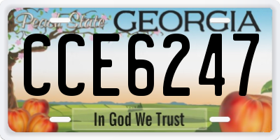GA license plate CCE6247