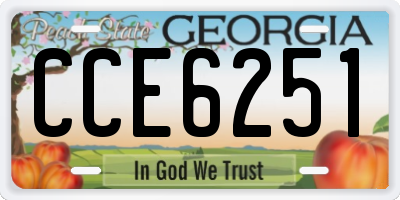 GA license plate CCE6251