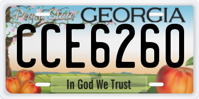 GA license plate CCE6260