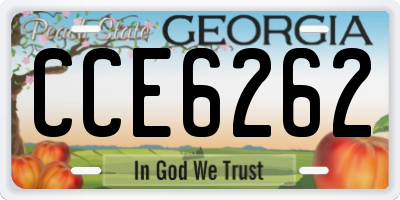 GA license plate CCE6262