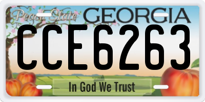 GA license plate CCE6263