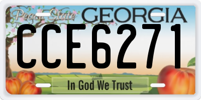 GA license plate CCE6271
