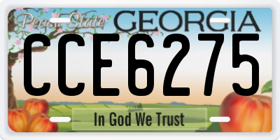 GA license plate CCE6275