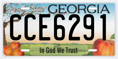 GA license plate CCE6291