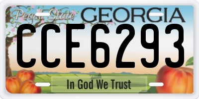 GA license plate CCE6293