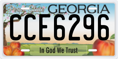 GA license plate CCE6296