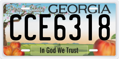 GA license plate CCE6318