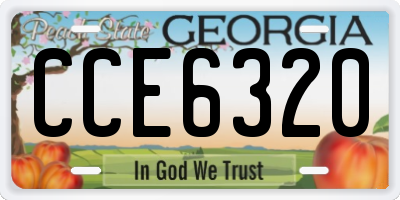 GA license plate CCE6320
