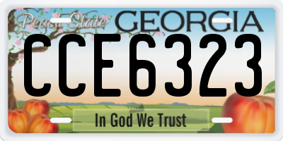 GA license plate CCE6323