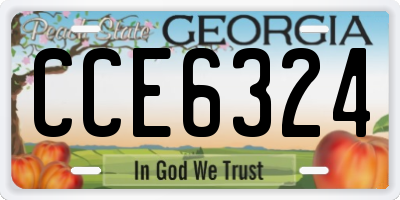 GA license plate CCE6324