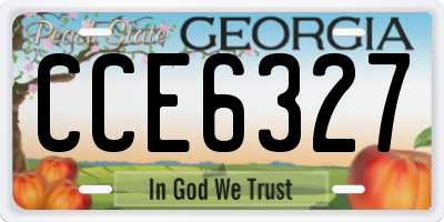 GA license plate CCE6327