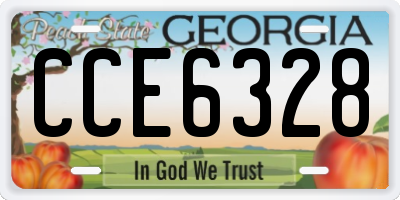 GA license plate CCE6328