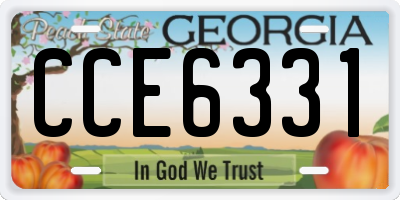 GA license plate CCE6331