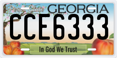 GA license plate CCE6333