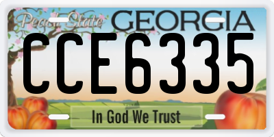 GA license plate CCE6335