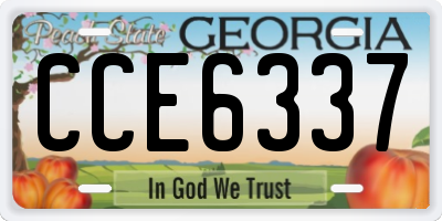 GA license plate CCE6337