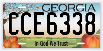 GA license plate CCE6338