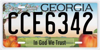 GA license plate CCE6342