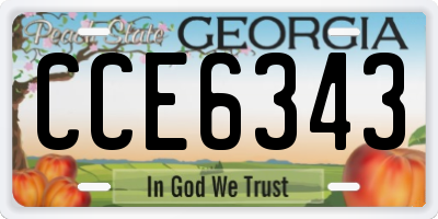 GA license plate CCE6343