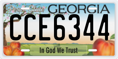 GA license plate CCE6344