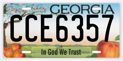 GA license plate CCE6357