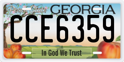 GA license plate CCE6359