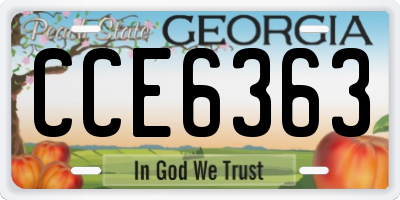 GA license plate CCE6363
