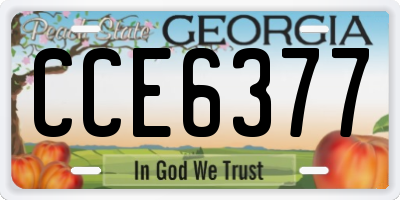 GA license plate CCE6377
