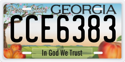 GA license plate CCE6383
