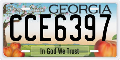 GA license plate CCE6397