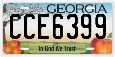 GA license plate CCE6399