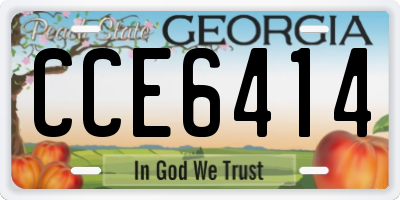 GA license plate CCE6414