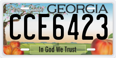 GA license plate CCE6423